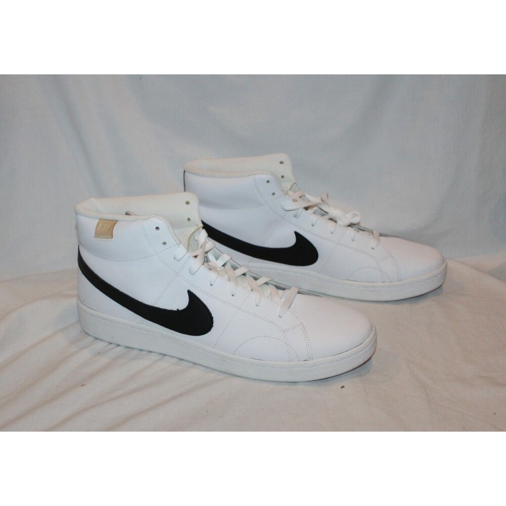 Nike Men's Court Royal 2 Mid Leather Athletic Sneakers NWOB WHITE BLACK SZ 15